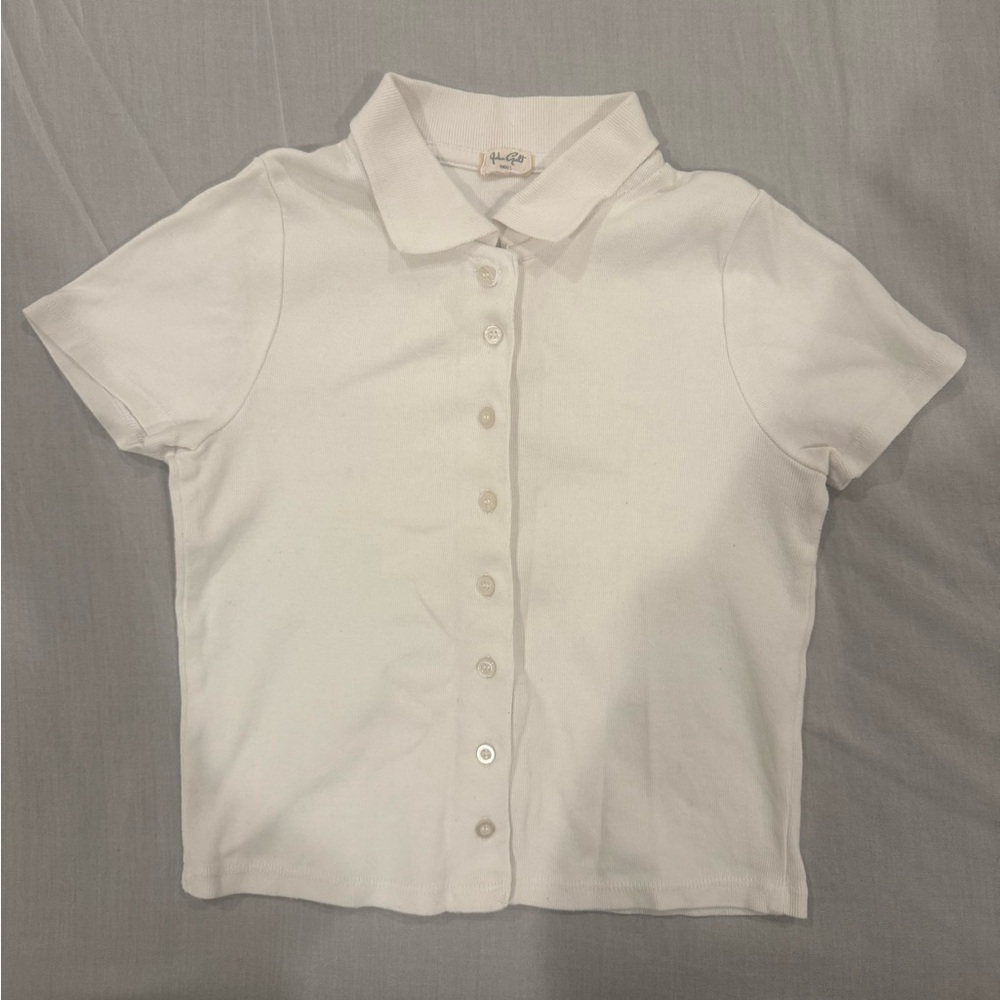 Brandy Melville White Button Down Top